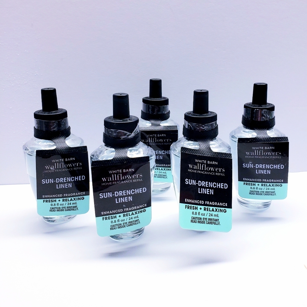 Bath & Body Works SUN-DRENCHED LINEN Wallflowers Home Fragrance Refill (5 Pcs)